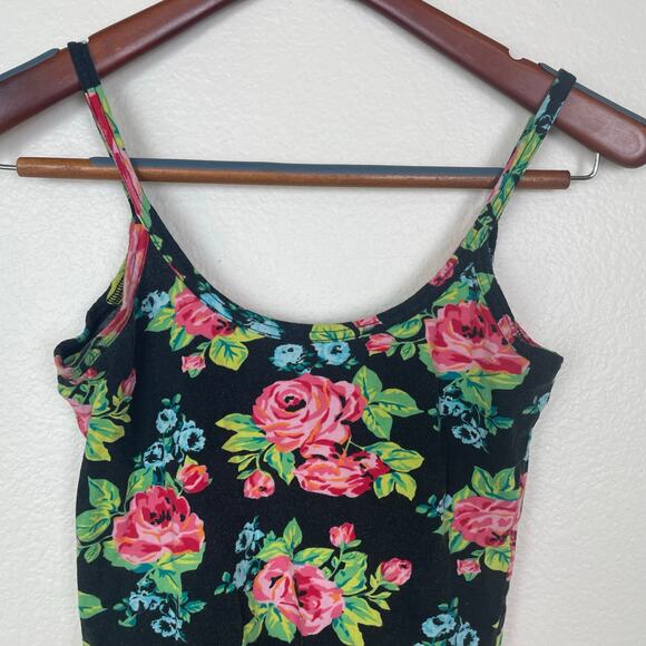 Vintage OP Womens Tank Sz M Betsey Roses Floral Punk Glam Feminine Coquette Boho - Picture 5 of 6